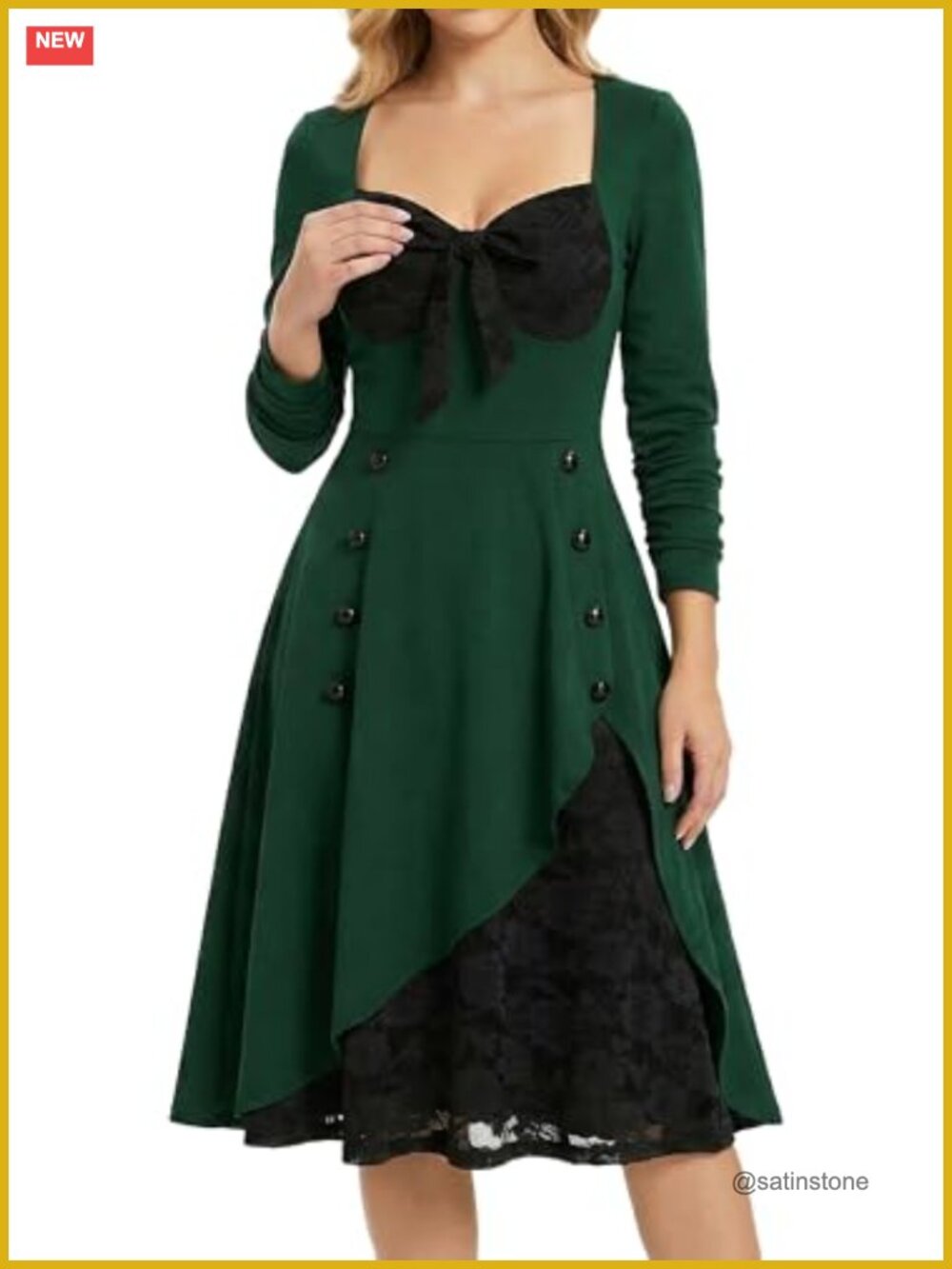 Gothic Steampunk Victorian A-Line Mini Dress Long Sleeve Lace Party Costume